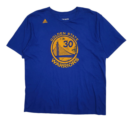 Mens Blue Adidas Golden State Warriors NBA Basketball Curry Short Sleeve T Shirt