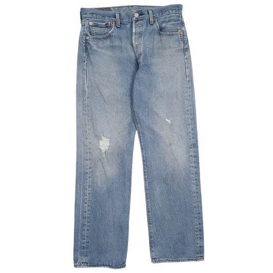 Mens Blue Levis Distressed 501 JeansW31 L28