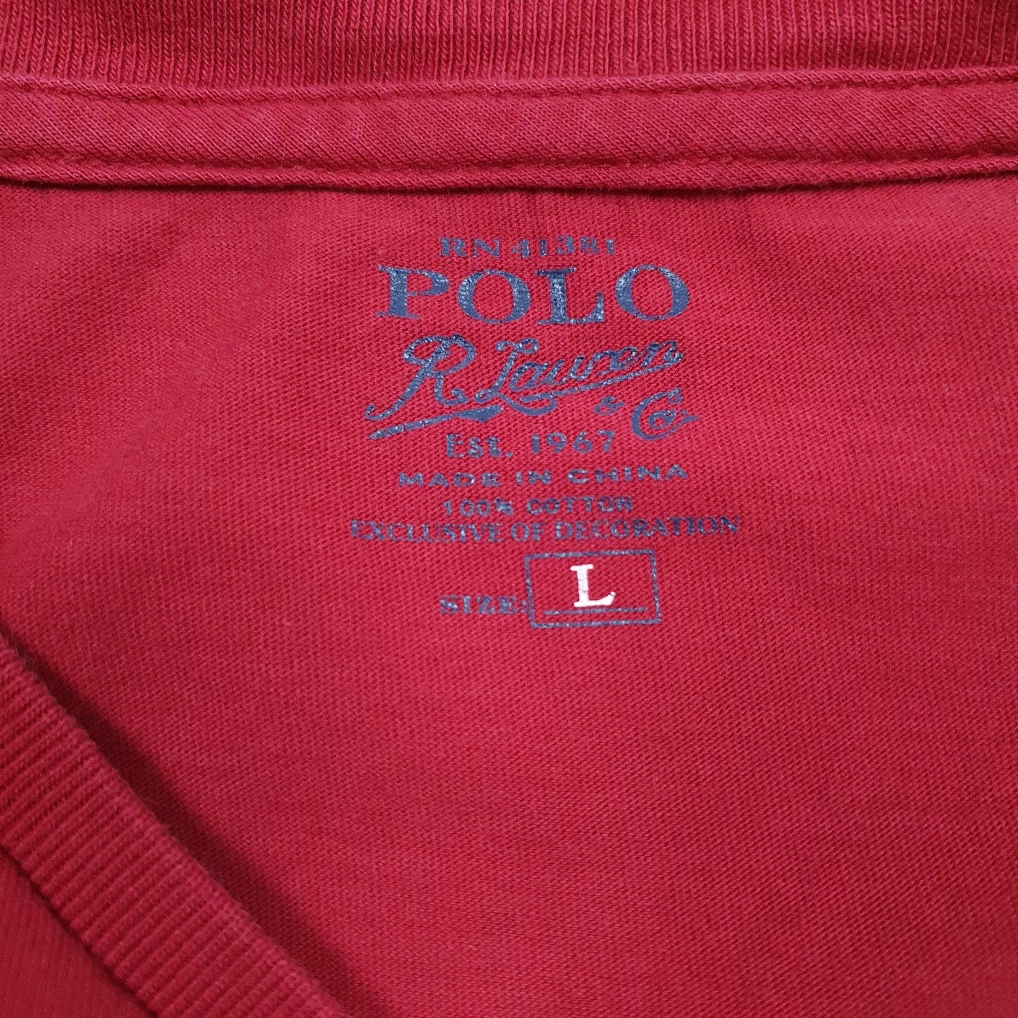 Mens Red Polo Ralph Lauren   T Shirt