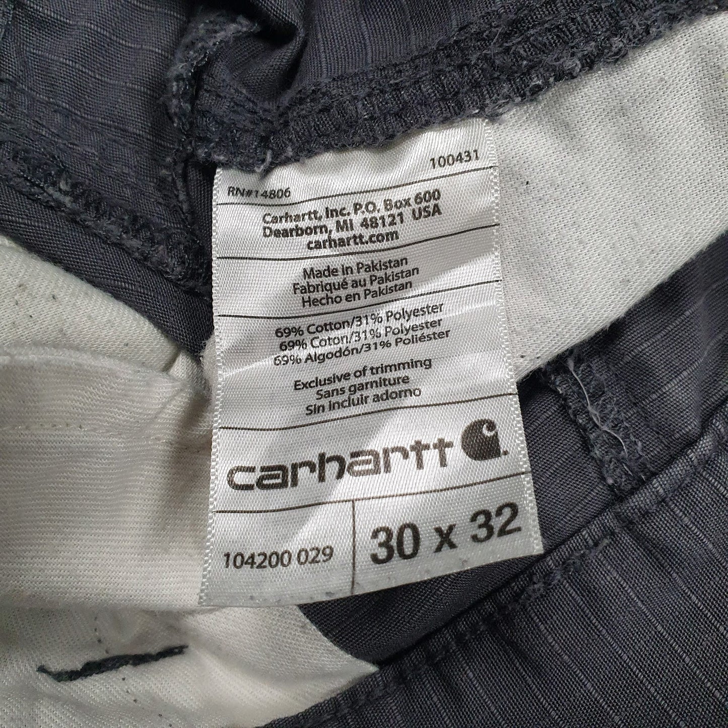 Mens Grey Carhartt BP200-M Workwear  Trousers