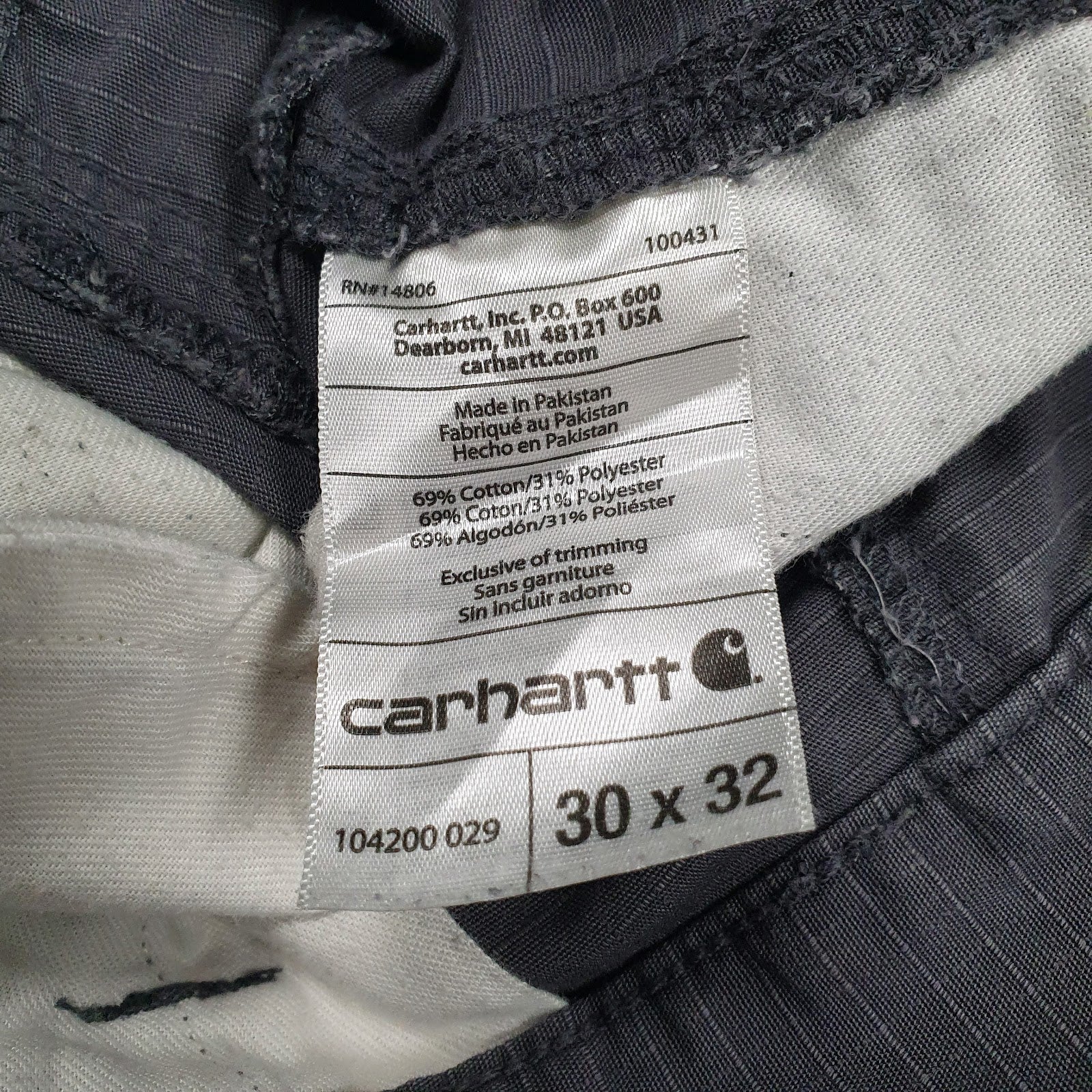 Mens Grey Carhartt BP200-M Workwear  Trousers