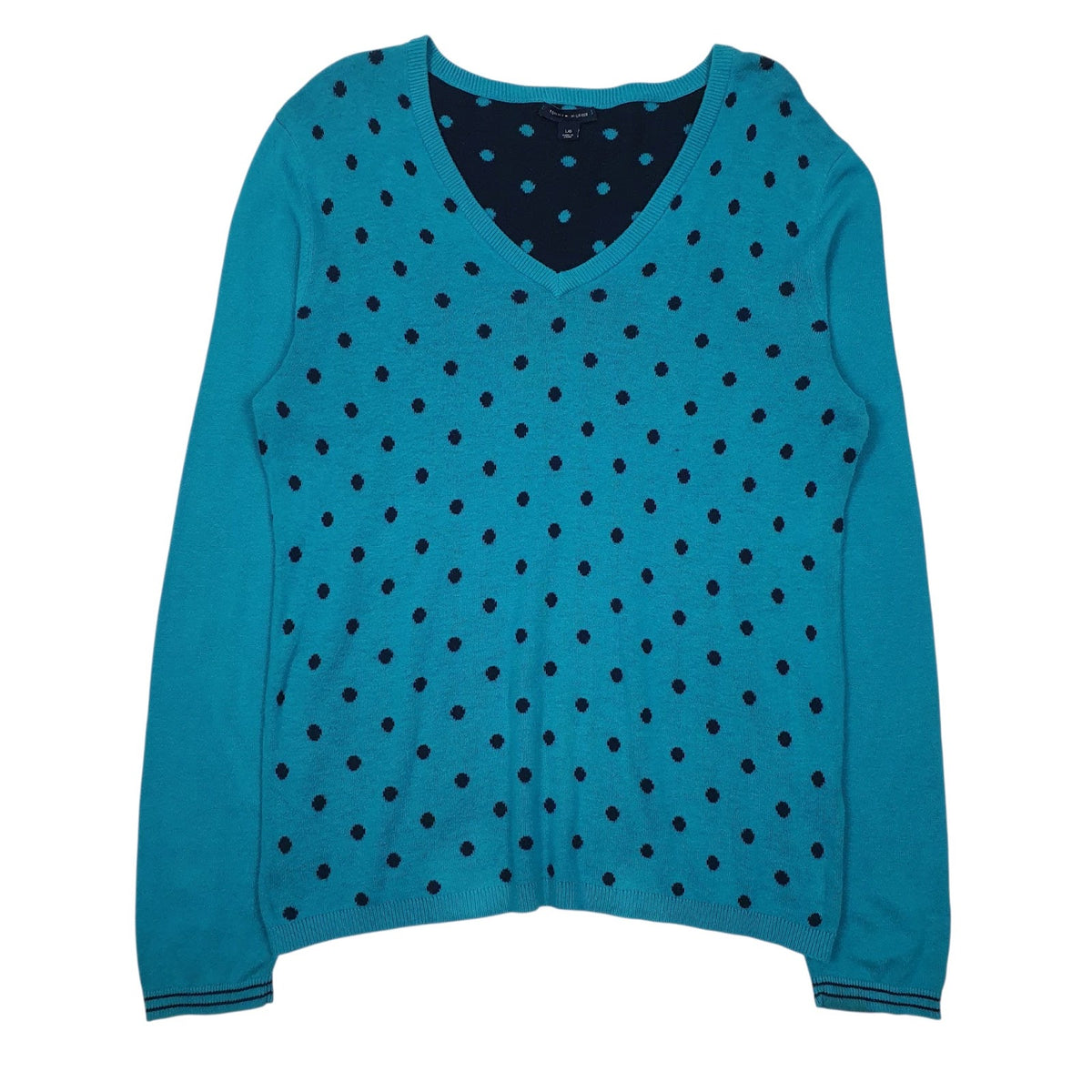 Womens Blue Tommy Hilfiger  V Neck Jumper