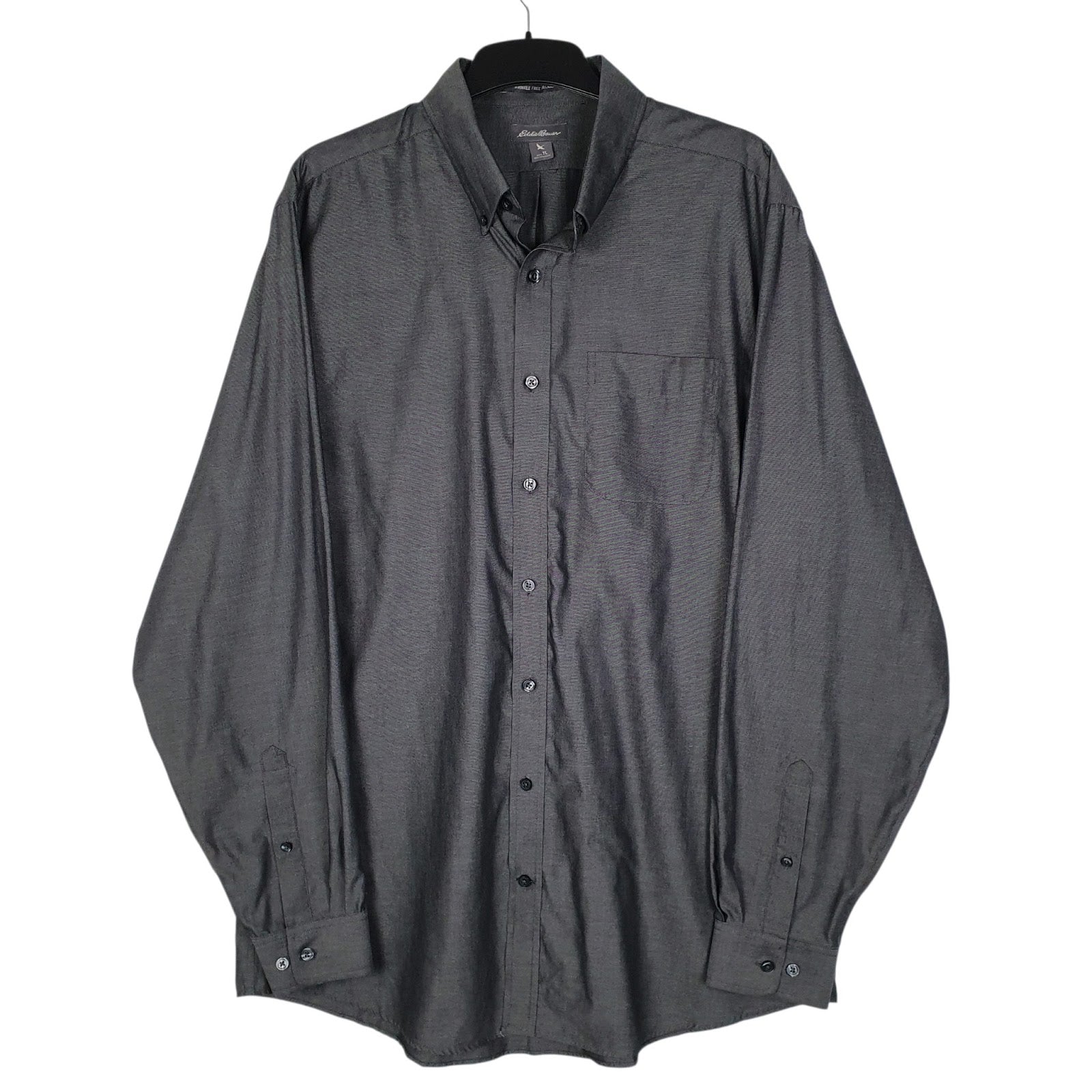 Mens Grey Eddie Bauer Tall Long Sleeve Shirt