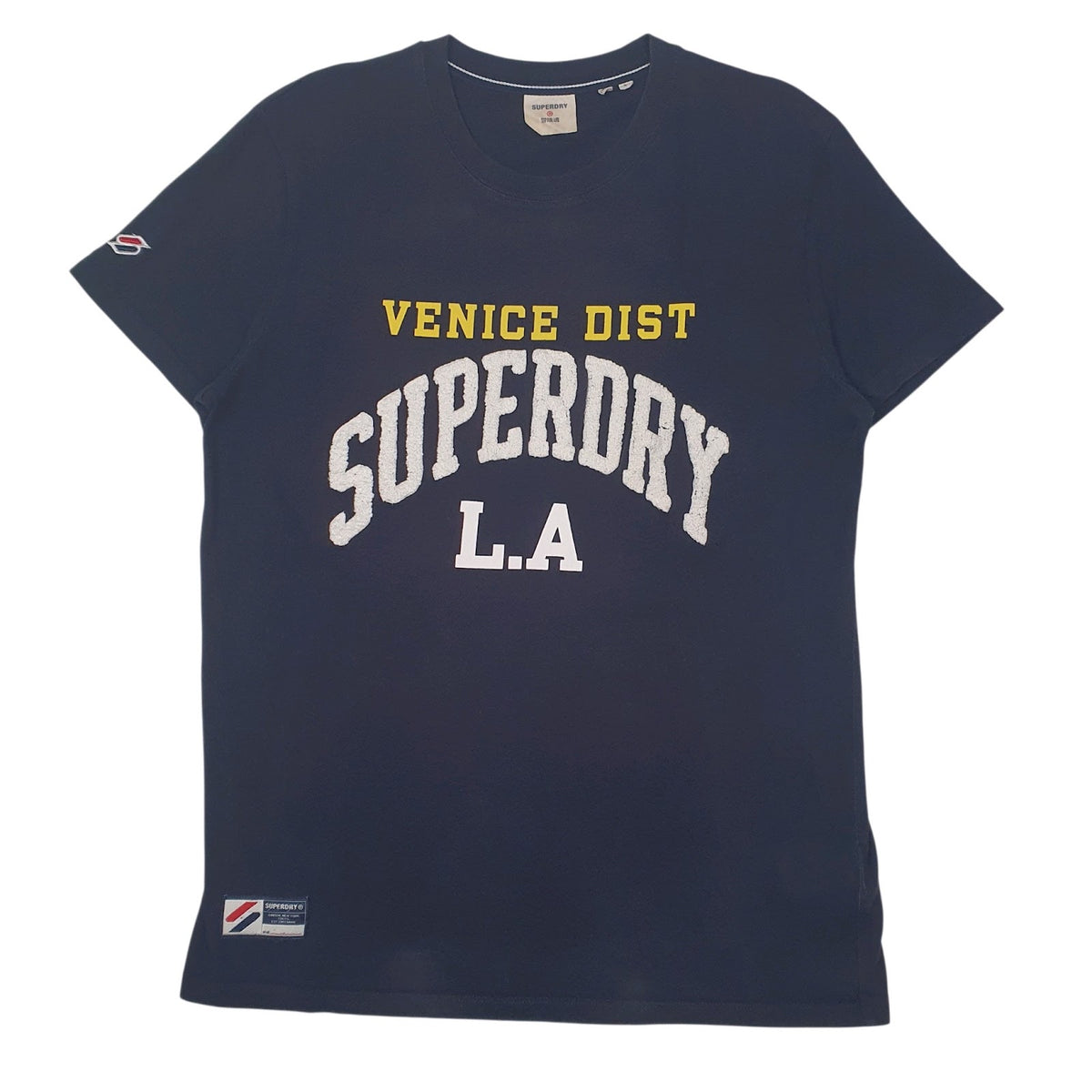 Mens Navy Super Dry Spellout Short Sleeve T Shirt