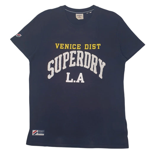 Mens Navy Super Dry Spellout Short Sleeve T Shirt