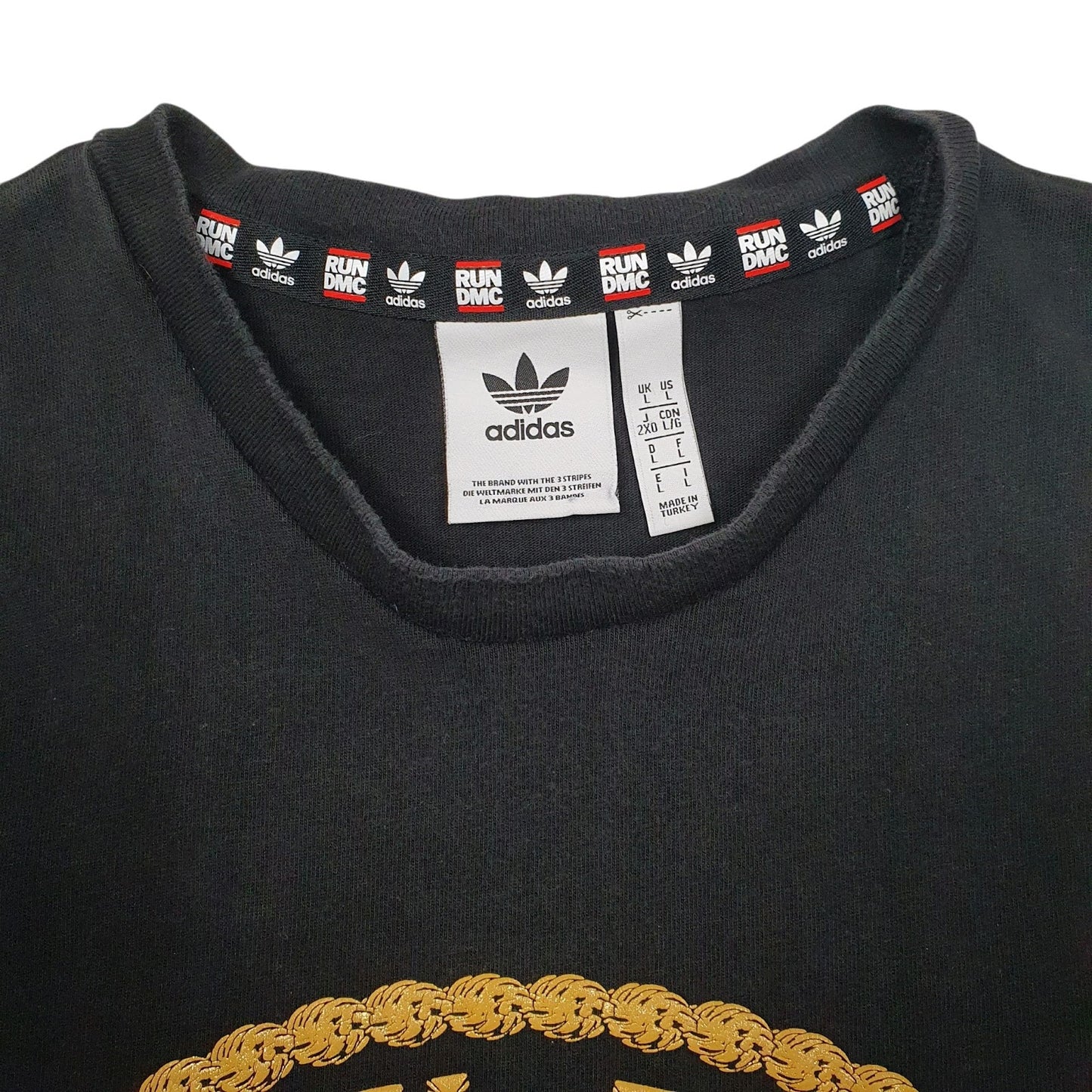Mens Black Adidas Run DMC  T Shirt