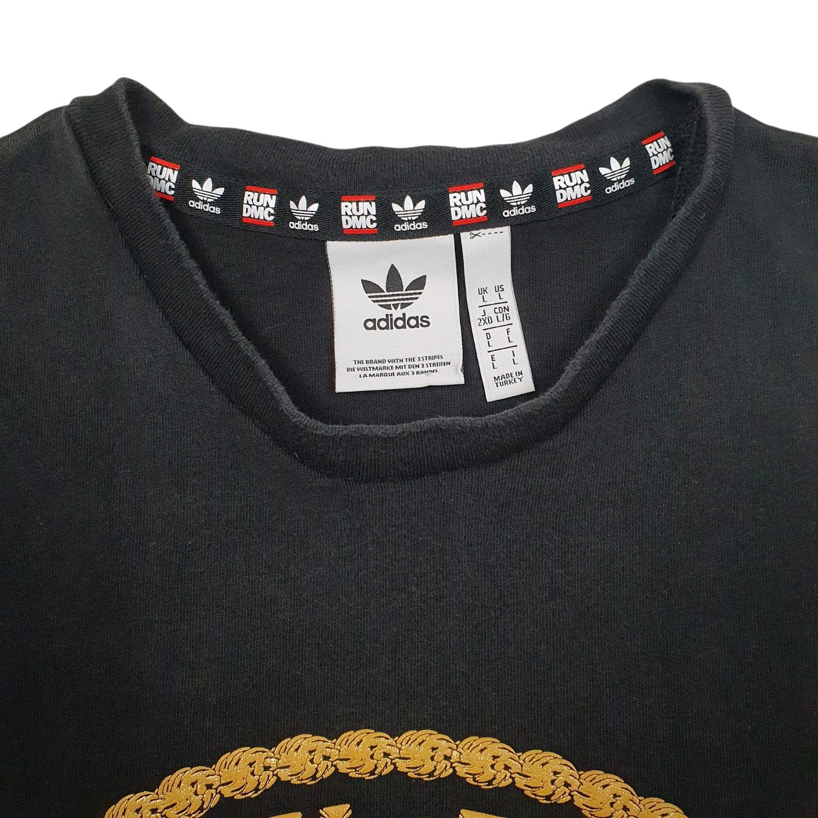Mens Black Adidas Run DMC  T Shirt