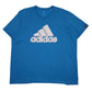 Mens Blue Adidas Spellout Climalite Short Sleeve T Shirt