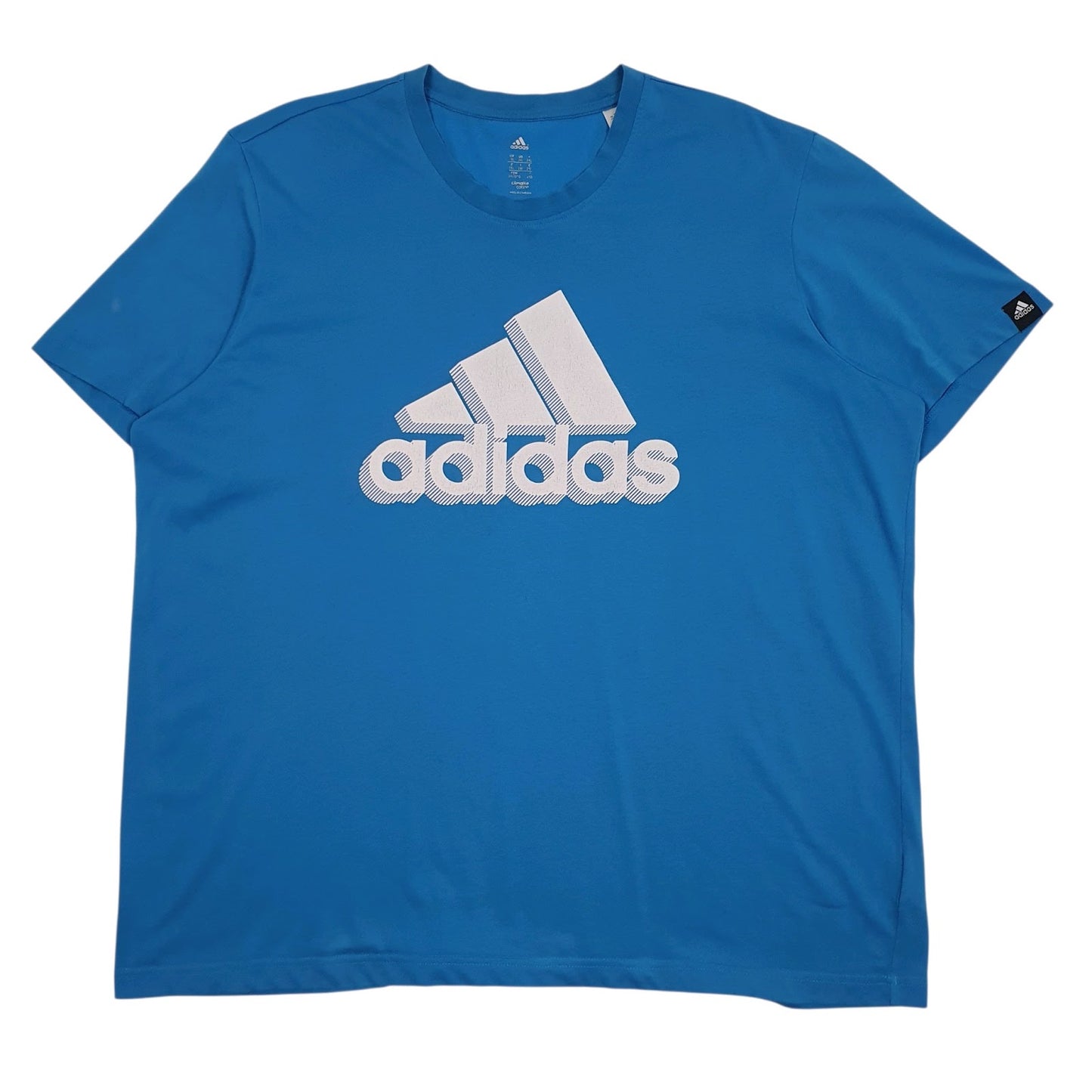 Mens Blue Adidas Spellout Climalite Short Sleeve T Shirt