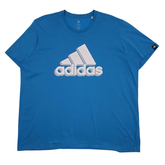 Mens Blue Adidas Spellout Climalite Short Sleeve T Shirt
