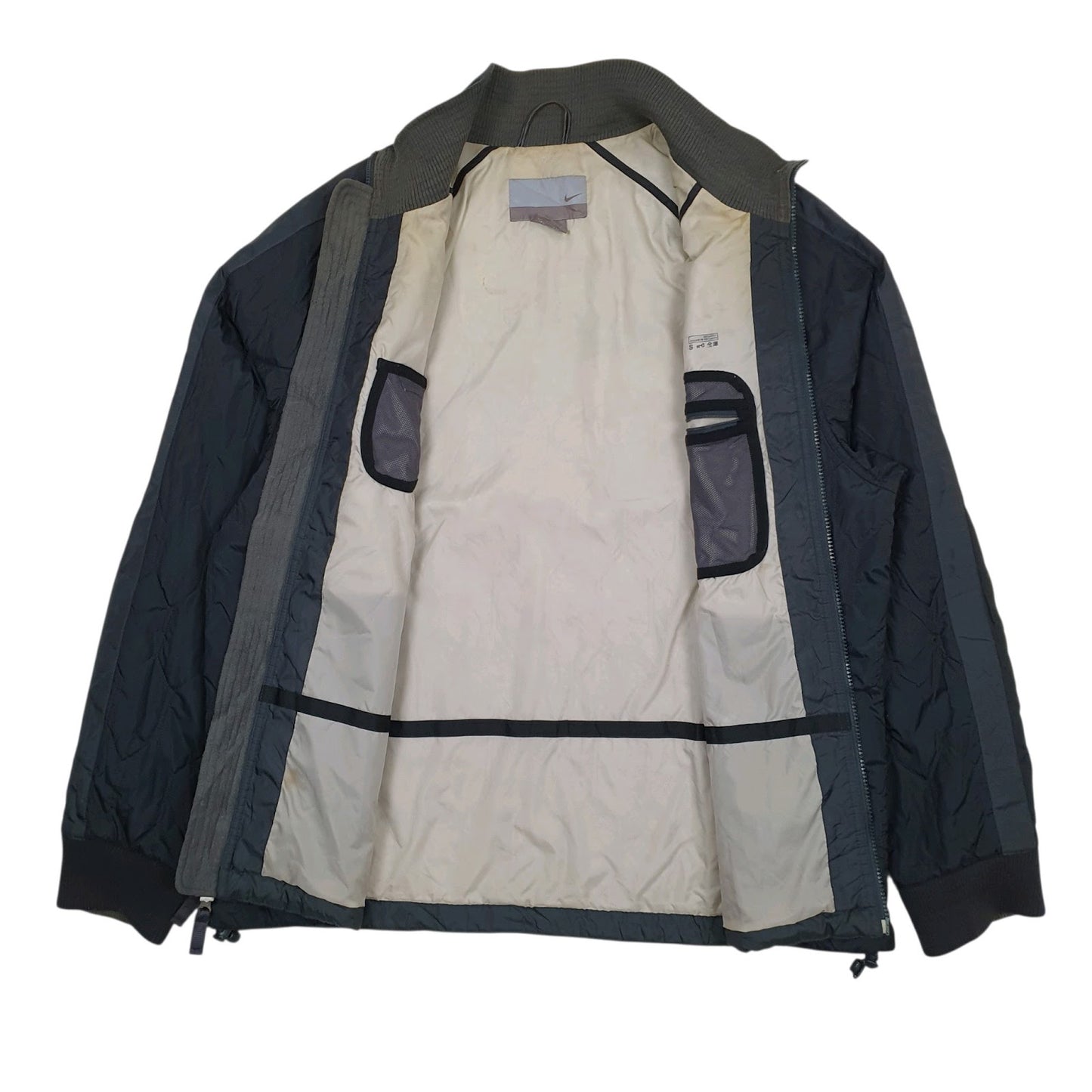 Mens Black Nike Quilted Windbreaker Vintage 00s  Coat