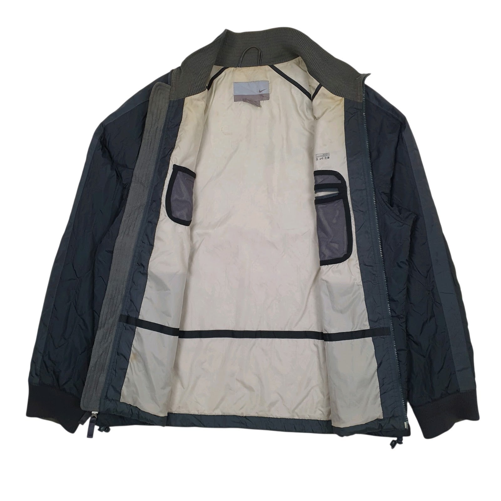 Mens Black Nike Quilted Windbreaker Vintage 00s  Coat