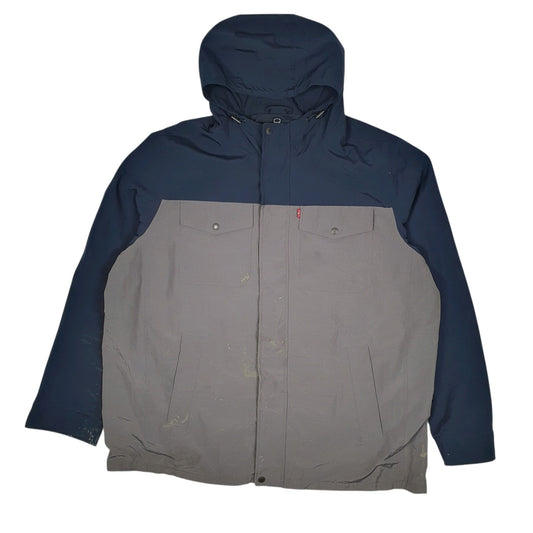 Mens Grey Levis Windbreaker Tall  Coat