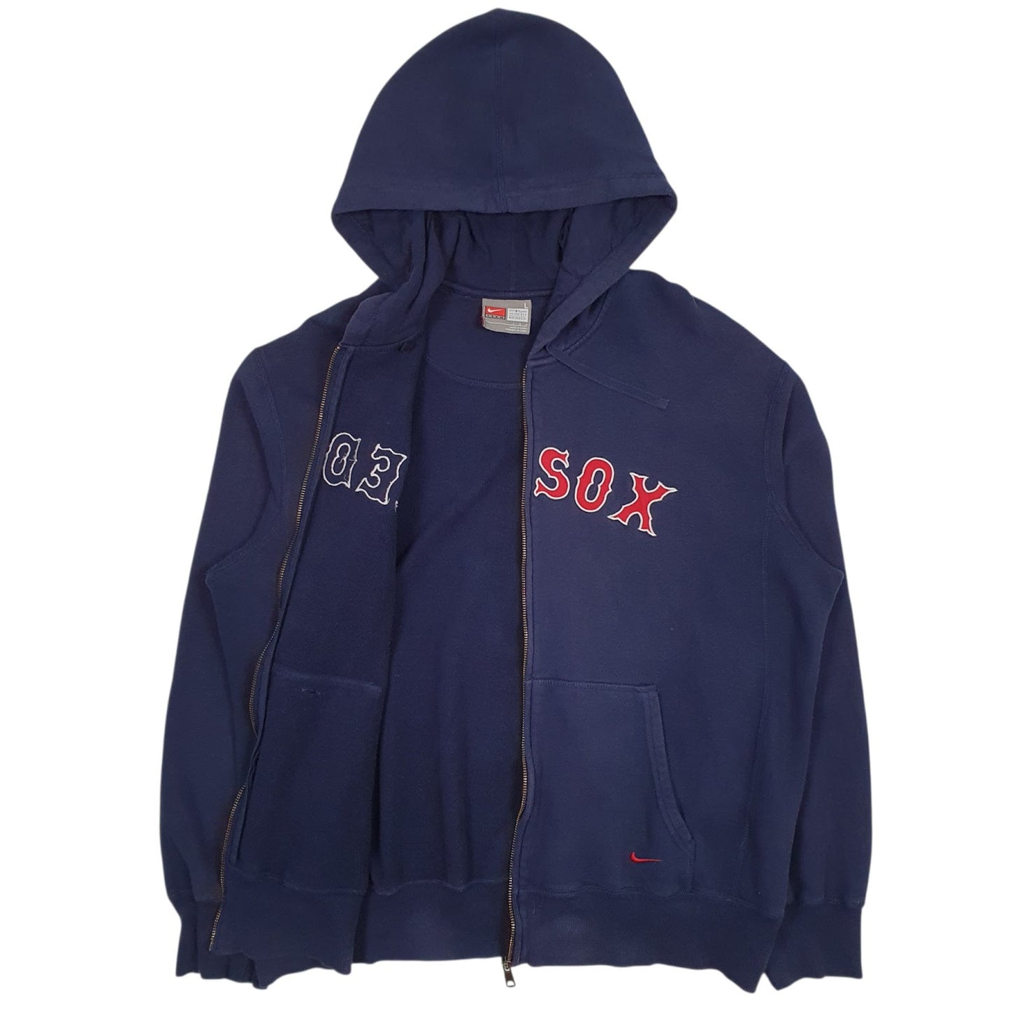 Mens Blue Nike Team MLB Redsox Full Zip Jumper