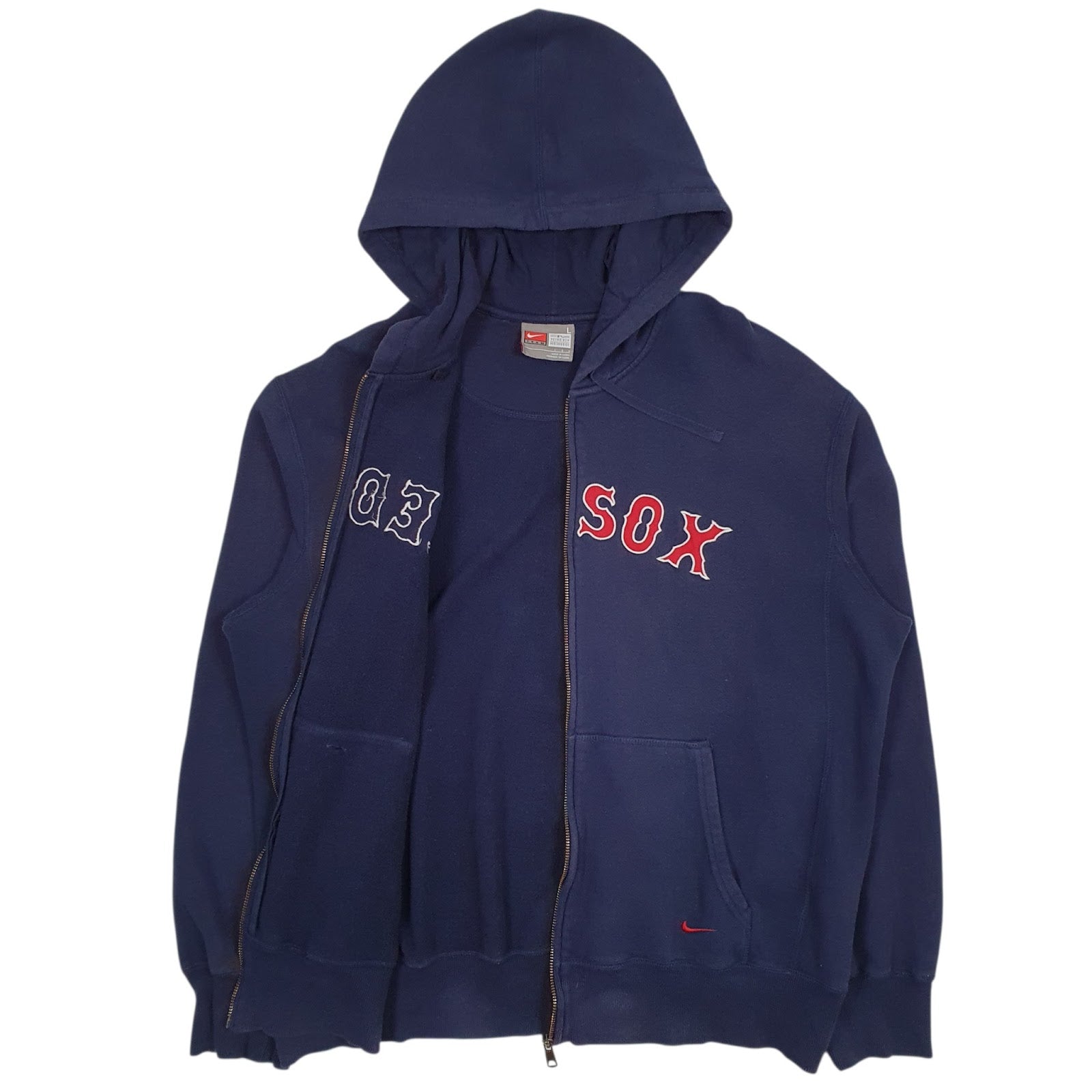 Mens Blue Nike Team MLB Redsox Full Zip Jumper