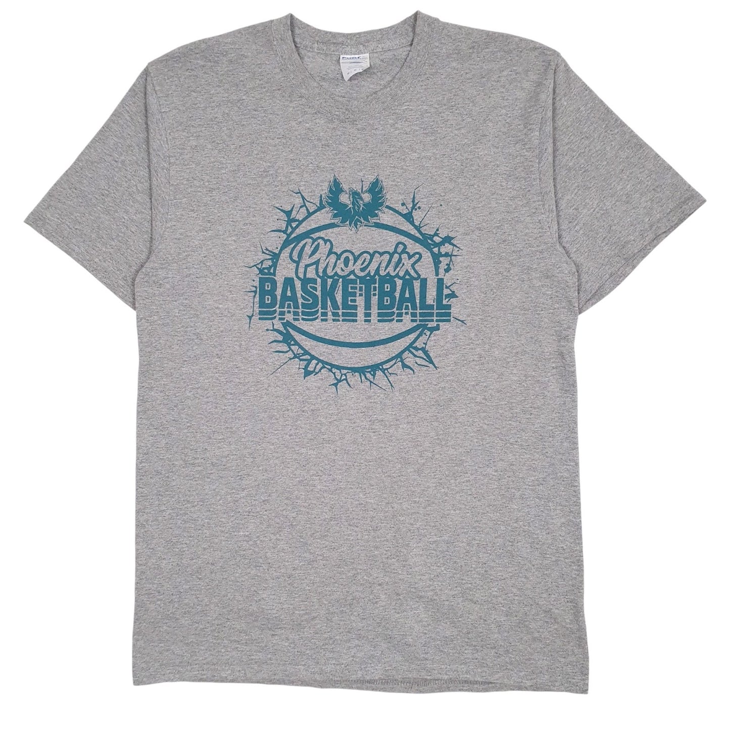 Mens Grey Port & Company Phoenix Basketball Short Sleeve T Shirt