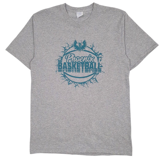 Mens Grey Port & Company Phoenix Basketball Short Sleeve T Shirt