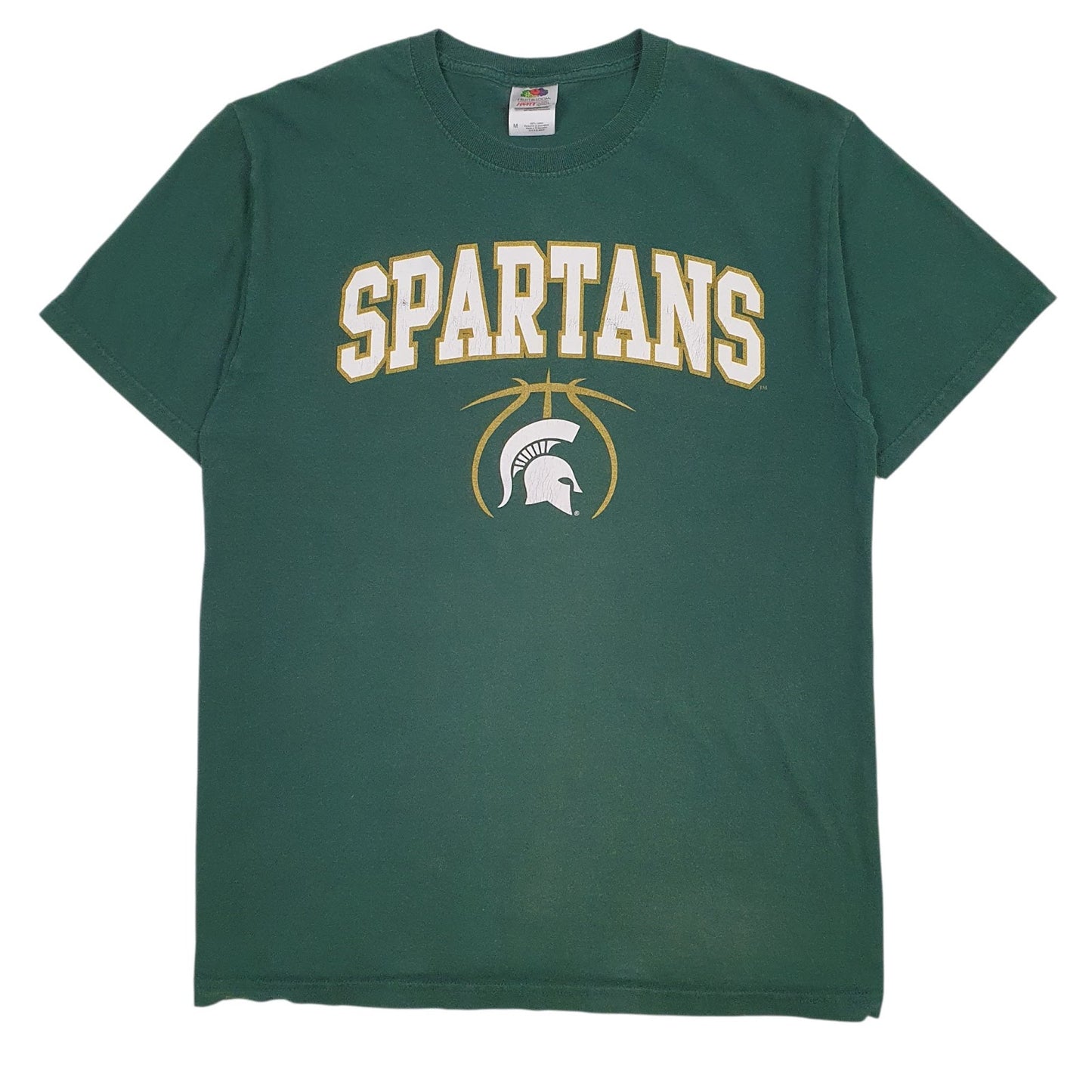 Mens Green Fruit Of The Loom Spartans Short Sleeve T Shirt
