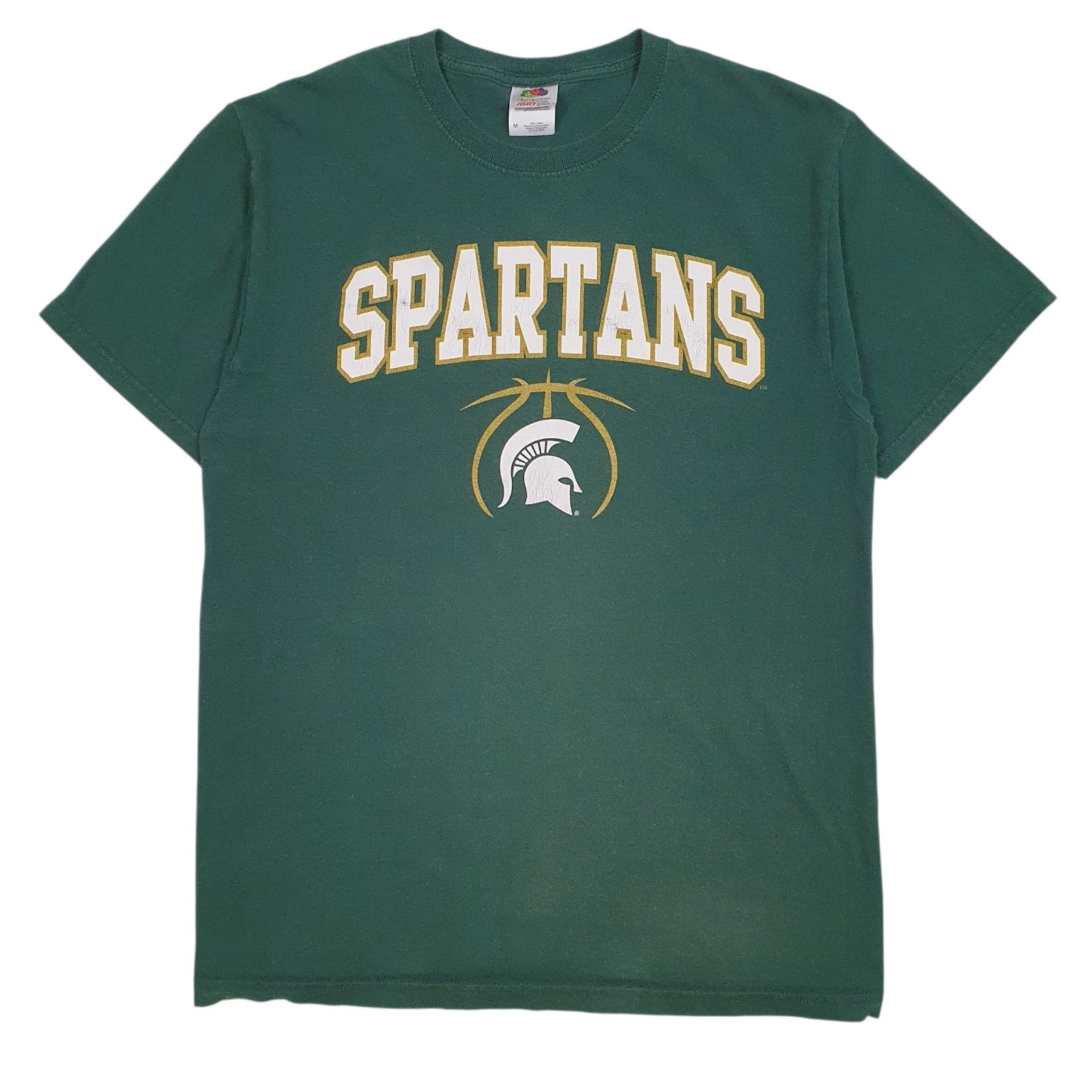 Mens Green Fruit Of The Loom Spartans Short Sleeve T Shirt