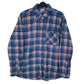 Mens Blue ES Basic Vintage Flannel Long Sleeve Shirt