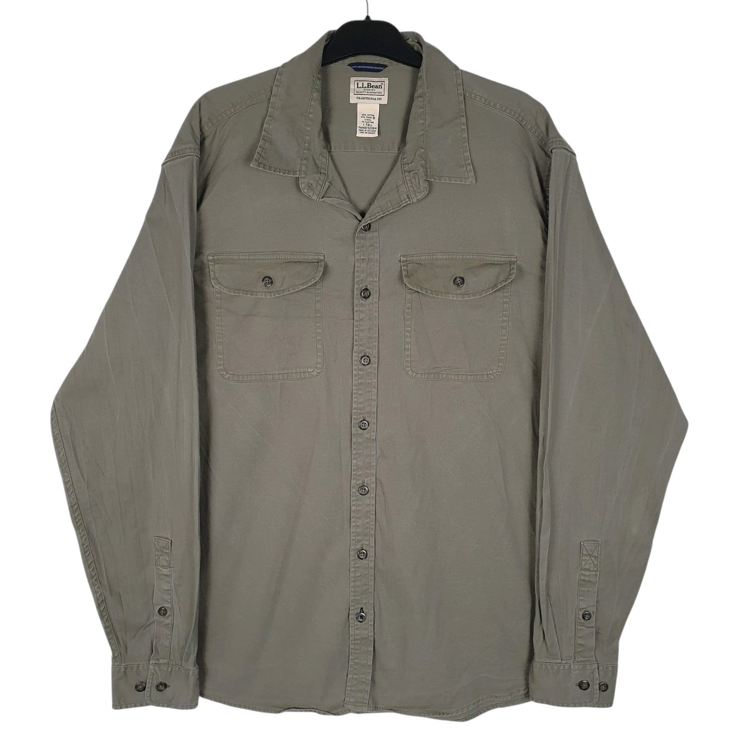 Mens Green L.L.Bean  Long Sleeve Shirt