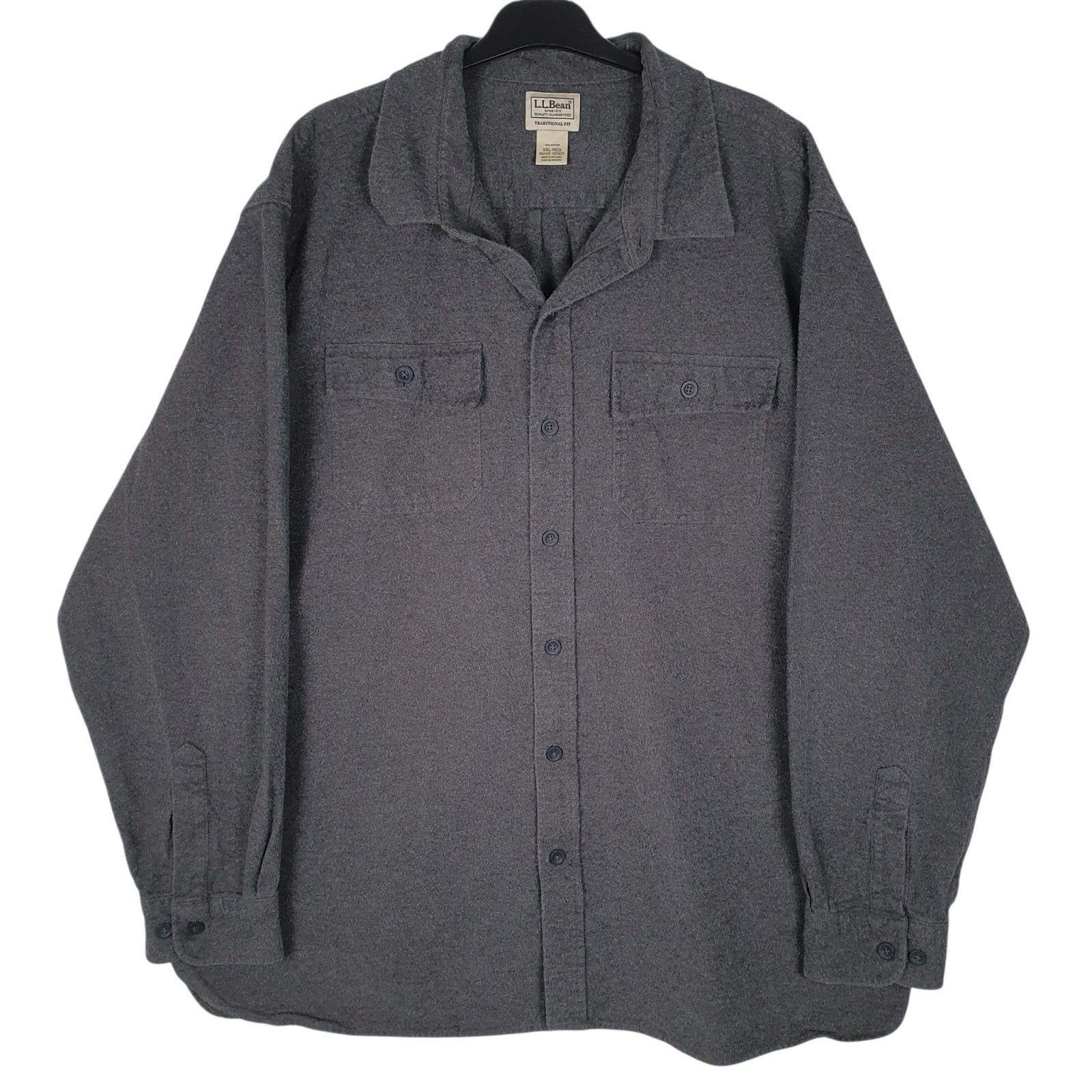 Mens Grey L.L.Bean Chamois Long Sleeve Shirt