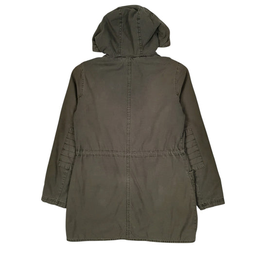 Womens Green Levis Sherpa Lined Longline  Coat