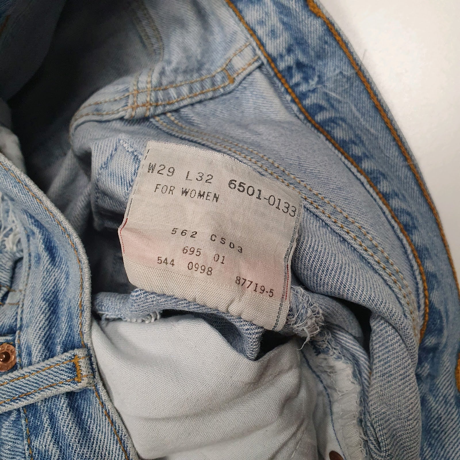 Womens Blue Levis Distressed Vintage 90s Made In USA  Jeans