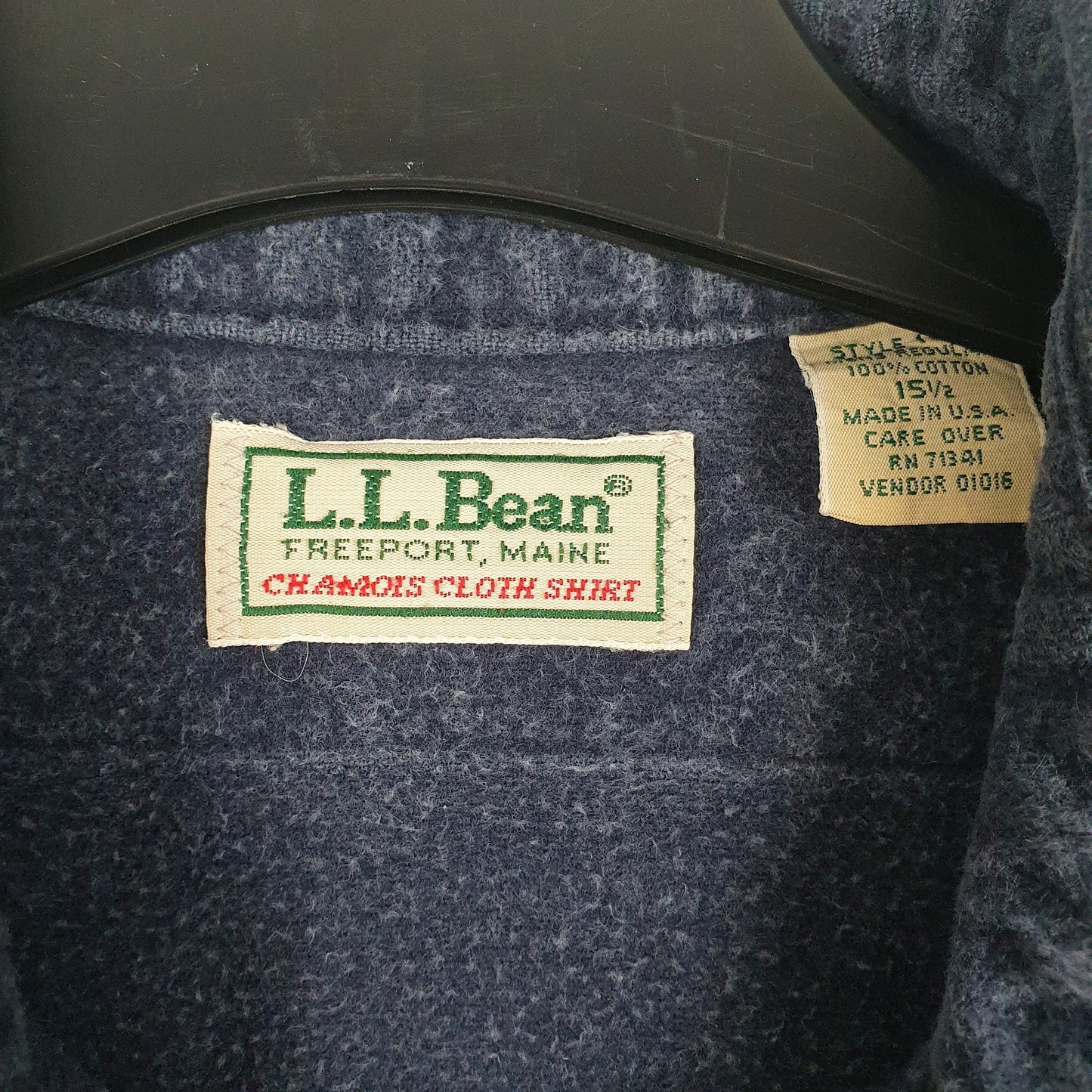 Mens Blue L.L.Bean Chamois Vintage 90s Made In USA  Shirt