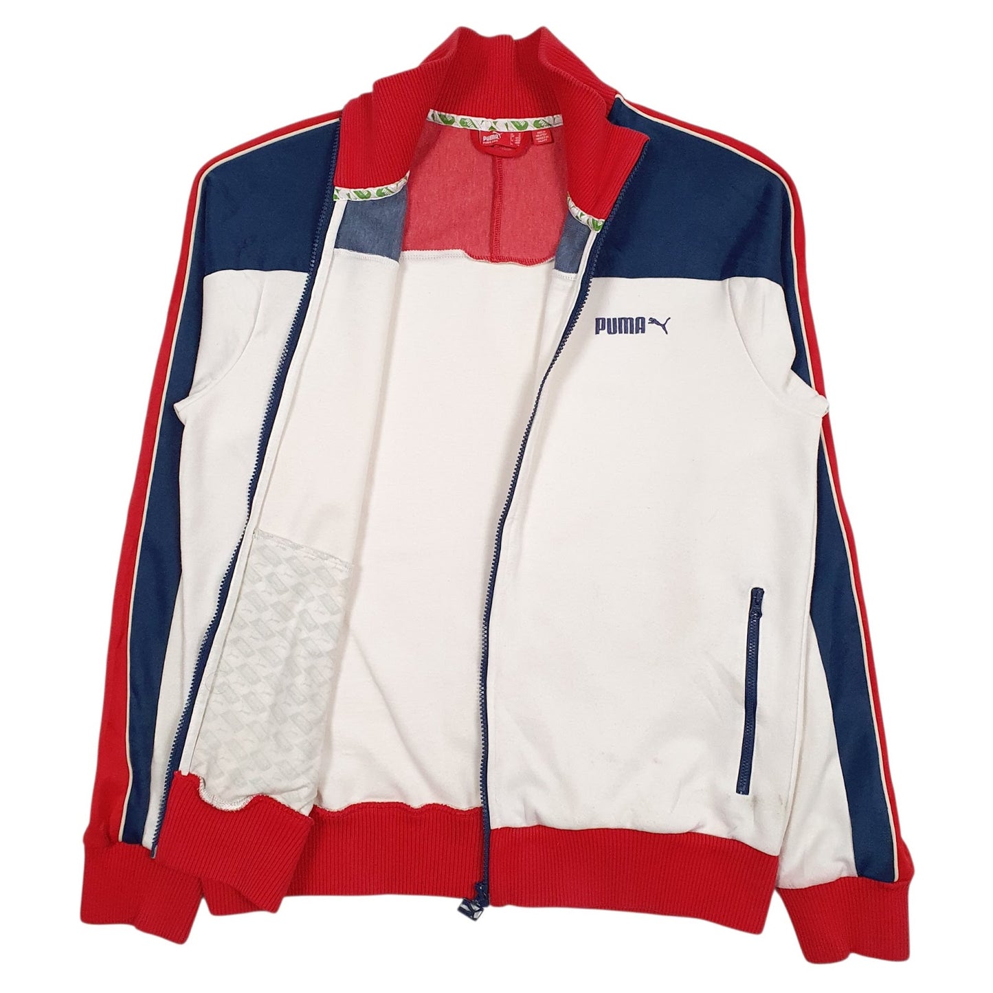 Mens White Puma  Full Zip Jumper