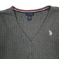 Womens Grey U.S. POLO ASSN. Cardigan V Neck Jumper
