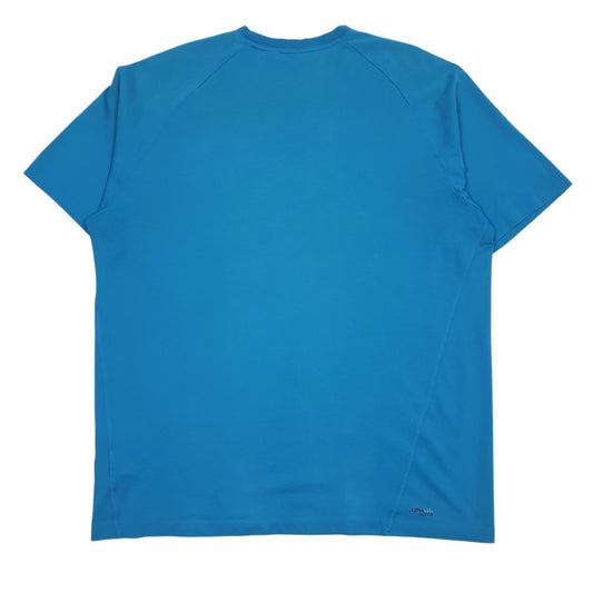 Mens Blue Adidas Spellout Climalite  T Shirt