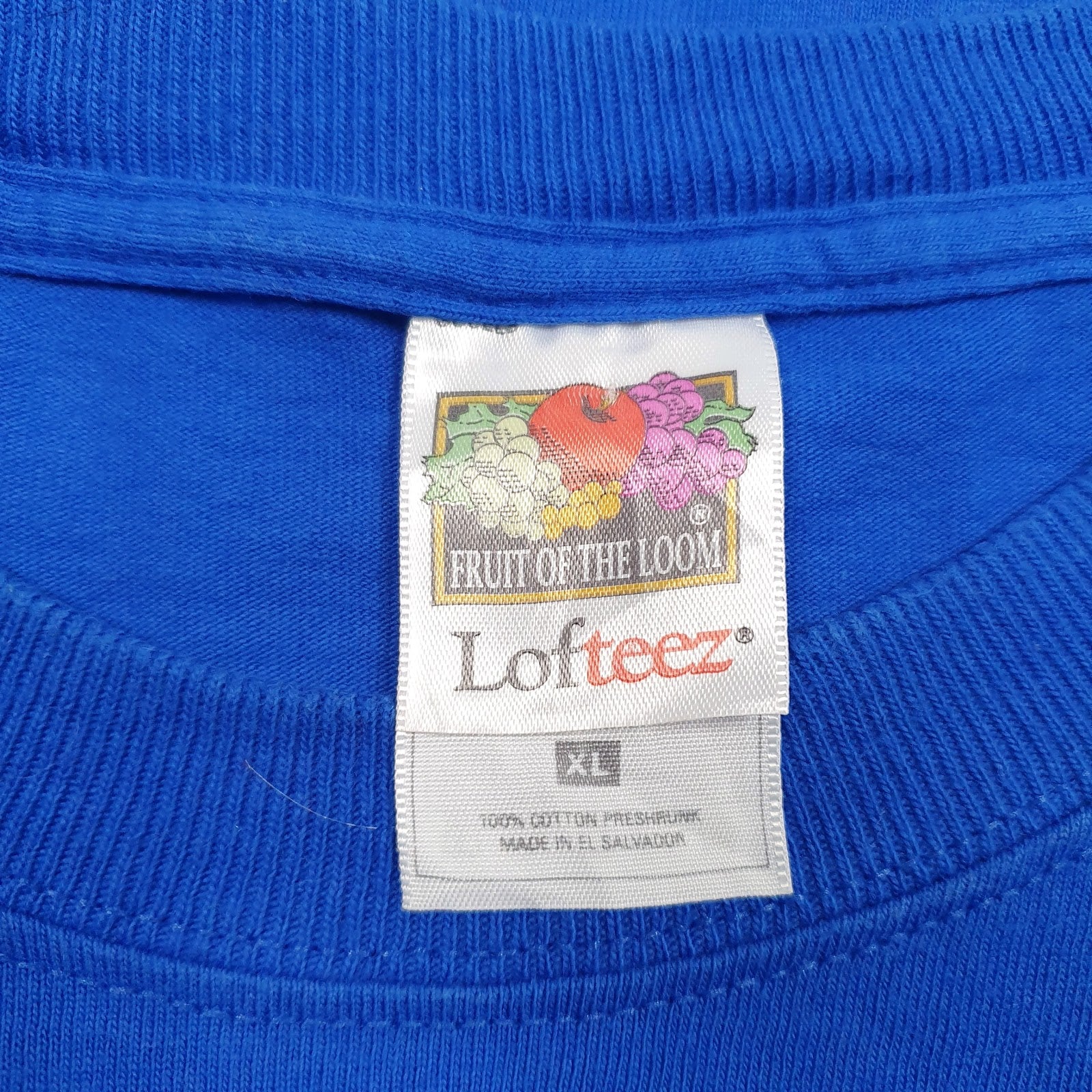 Mens Blue Fruit Of The Loom   T Shirt