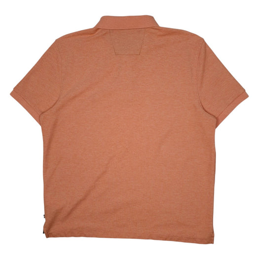 Mens Orange Nautica  Hoodie Polo Shirt