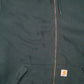 Mens Green Carhartt Thick Thermal Hoodie Full Zip Jumper