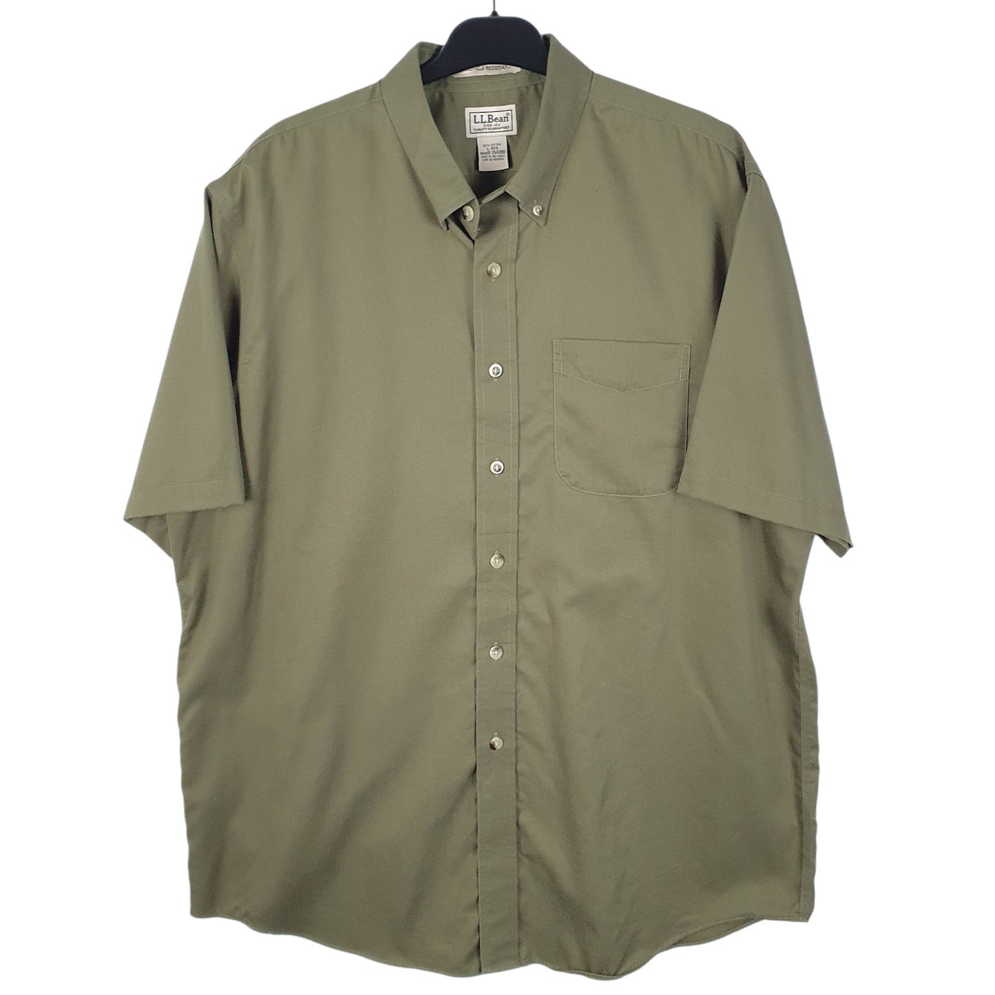 Mens Green L.L.Bean  Short Sleeve Shirt