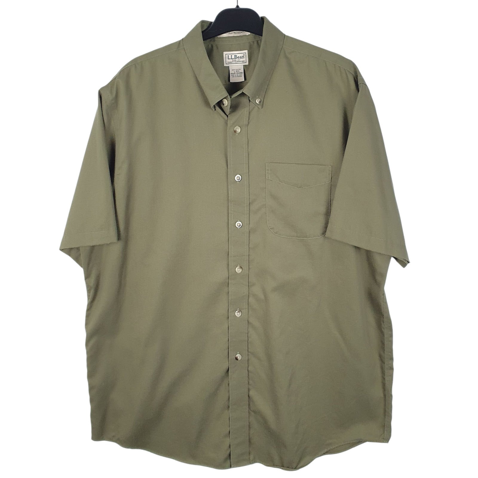 Mens Green L.L.Bean  Short Sleeve Shirt
