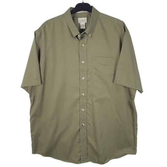Mens Green L.L.Bean  Short Sleeve Shirt