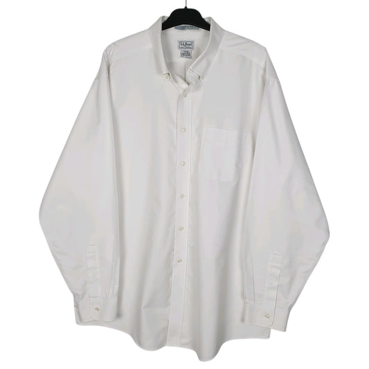 Mens White L.L.Bean  Long Sleeve Shirt