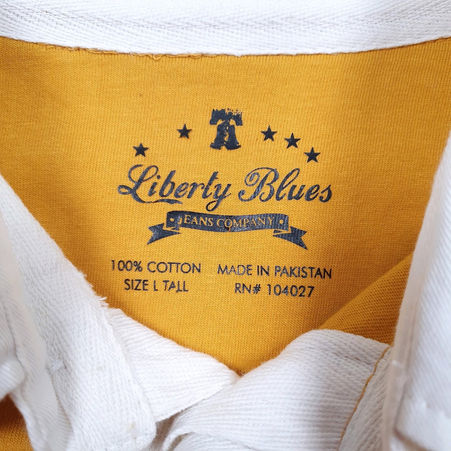 Mens Yellow Liberty Blues Rugby  Polo Shirt