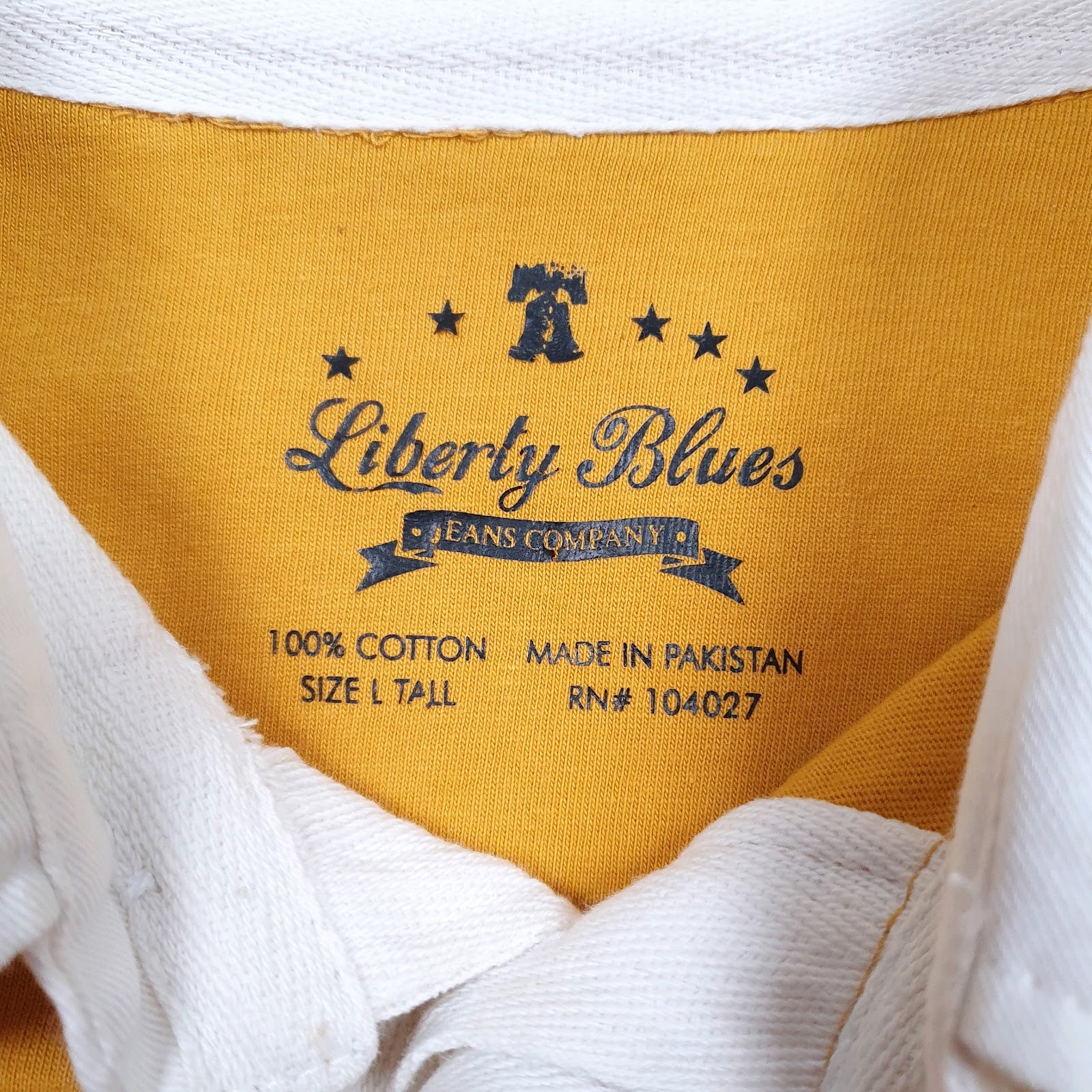 Mens Yellow Liberty Blues Rugby  Polo Shirt