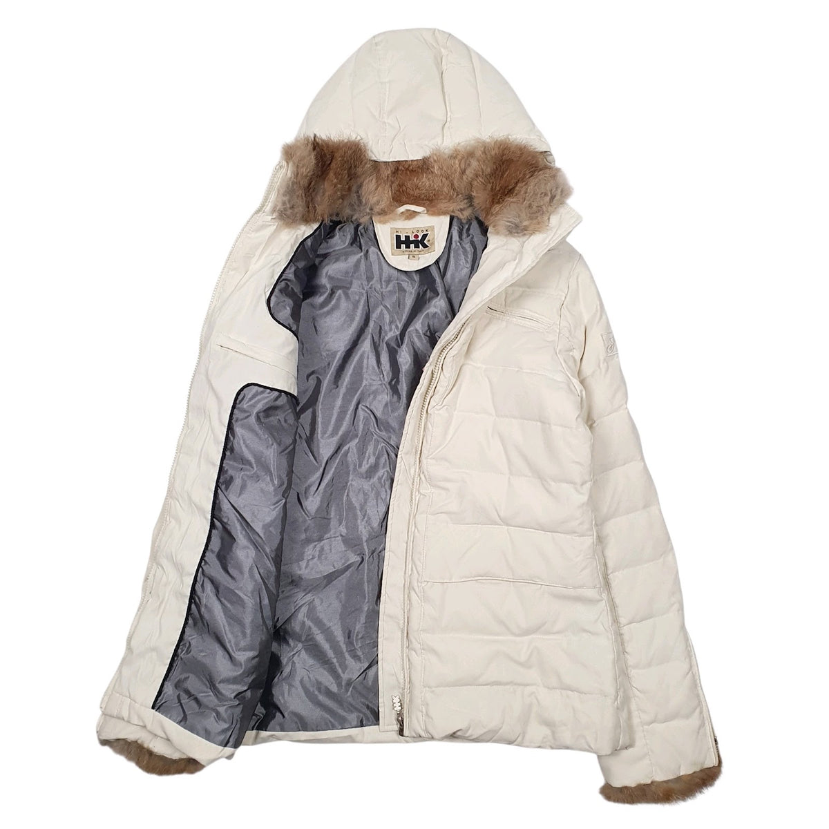 Womens Cream Hi-Look Parka  Coat