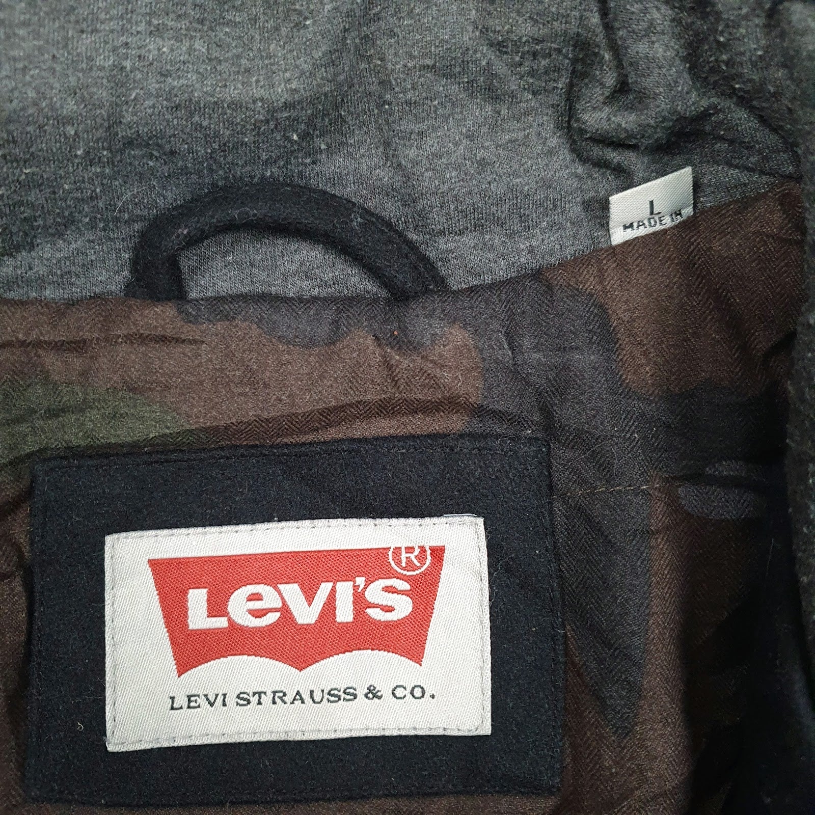 Mens Black Levis Padded  Coat