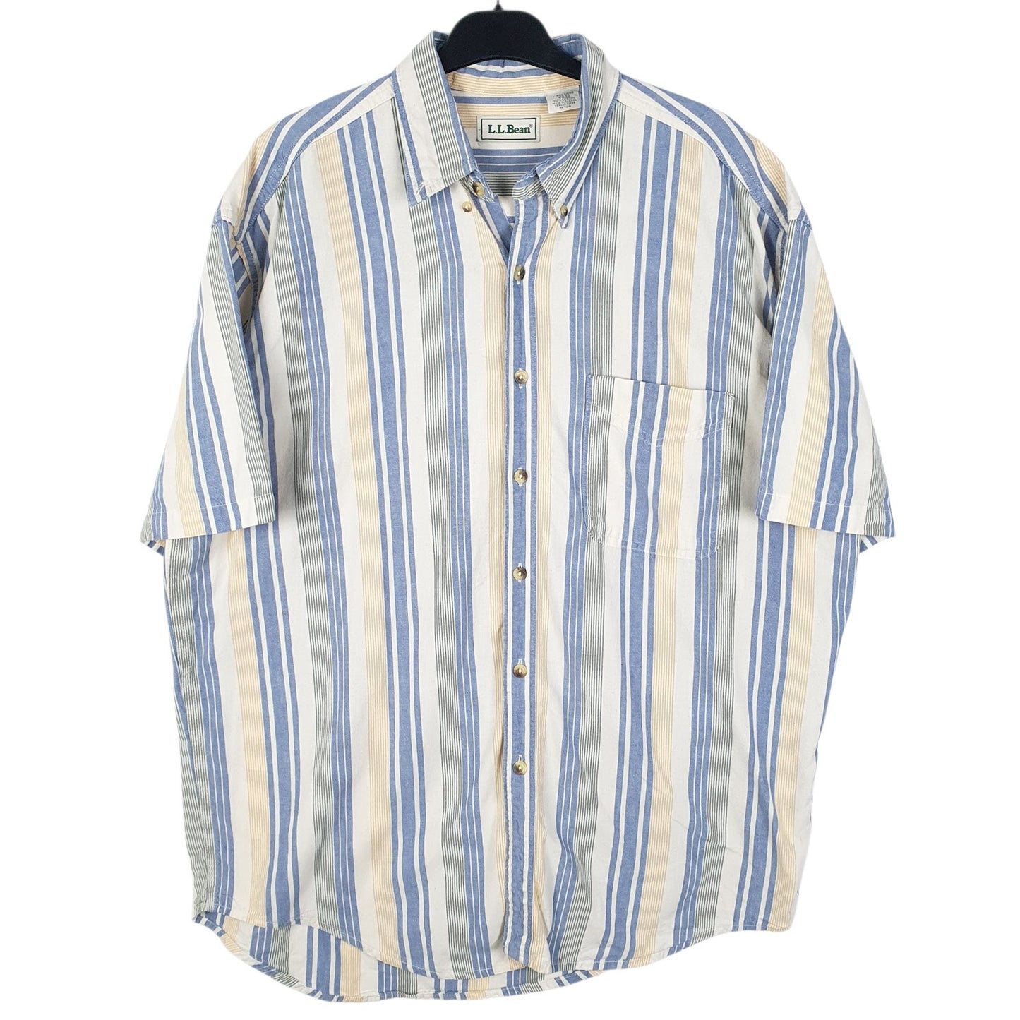 Mens White L.L.Bean  Short Sleeve Shirt