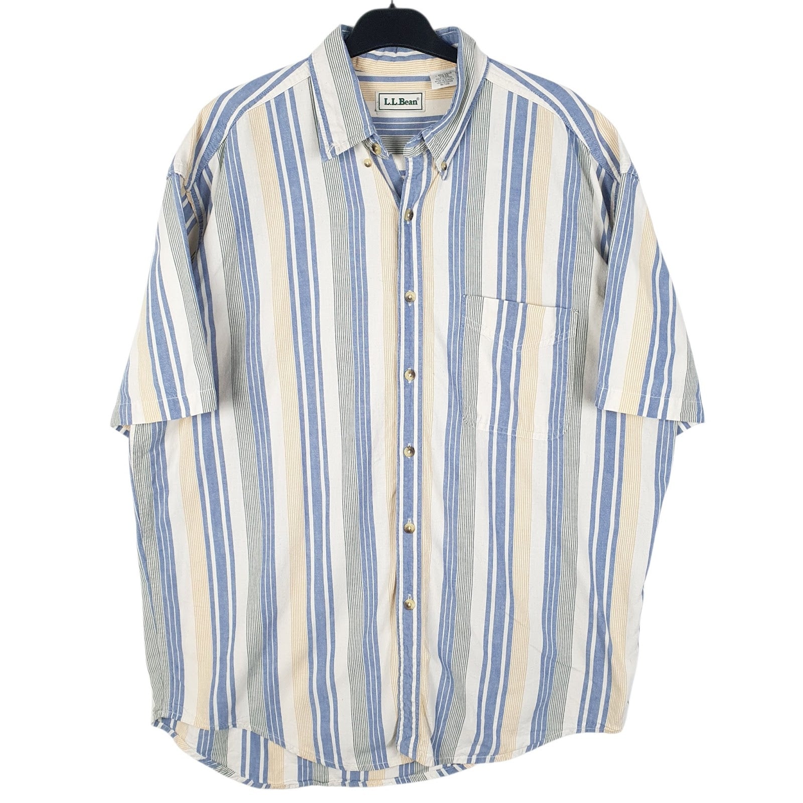 Mens White L.L.Bean  Short Sleeve Shirt