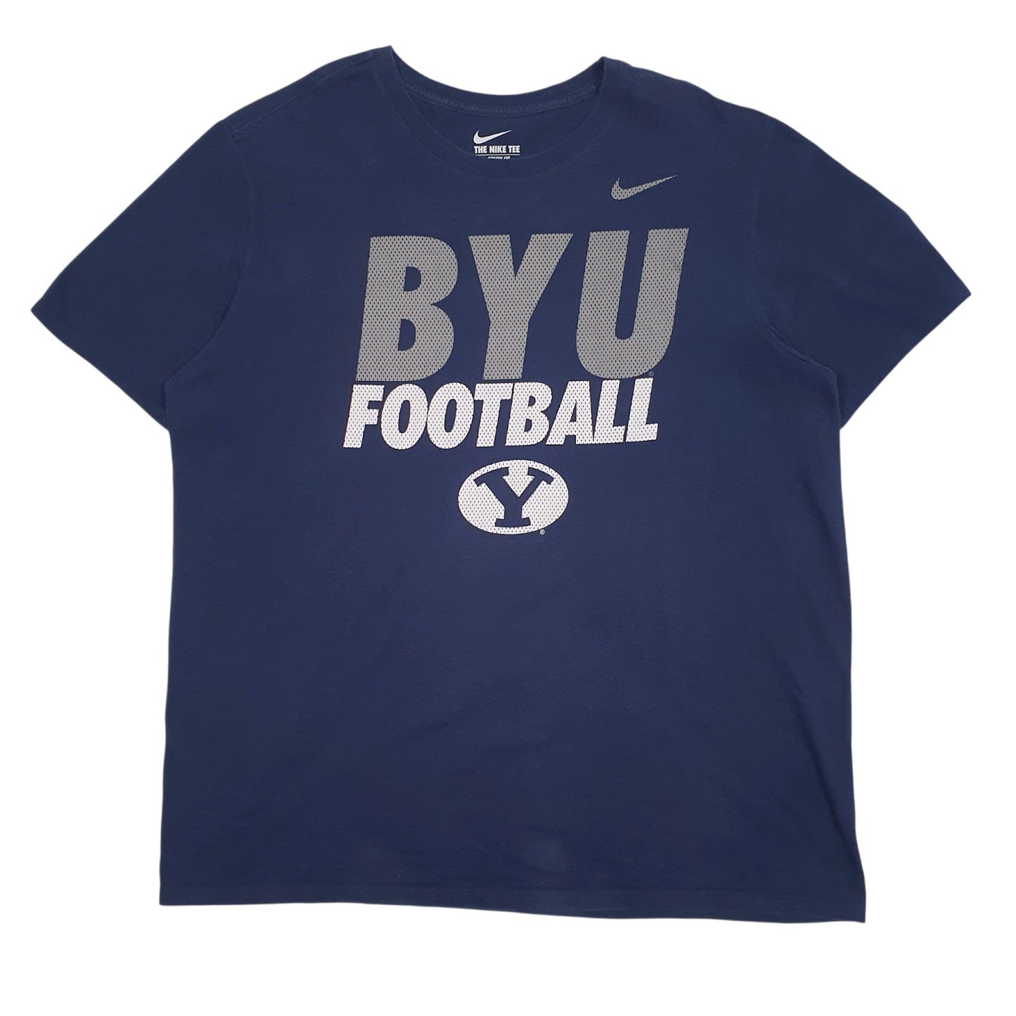 Mens Navy Nike BYU Football Short Sleeve T Shirt