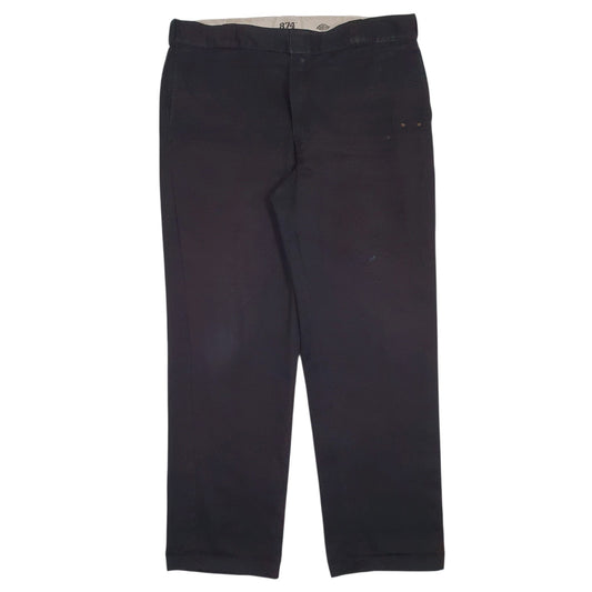 Mens Black Dickies Workwear Chino Trousers