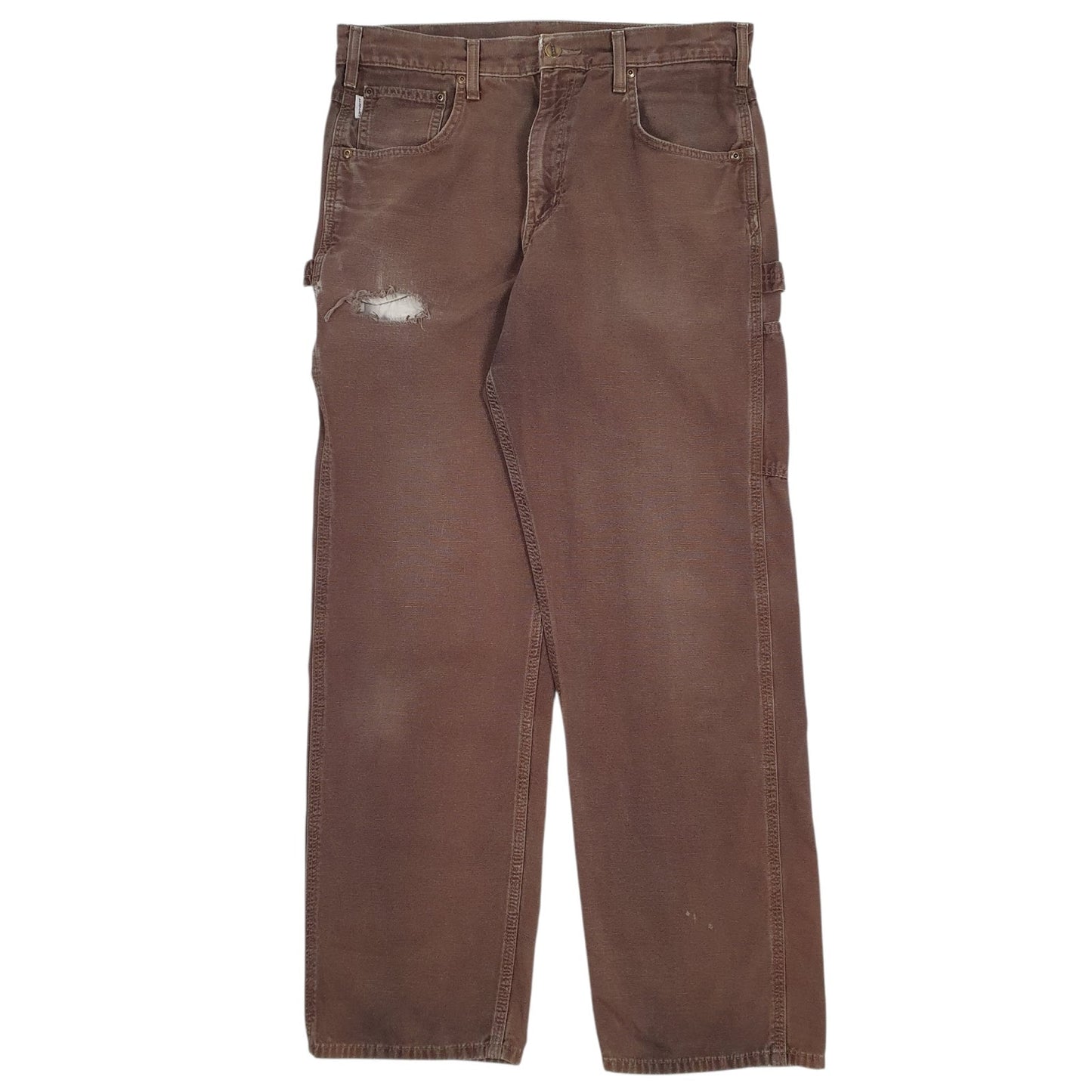 Mens Brown Carhartt B159 DKB Workwear Carpenter Trousers