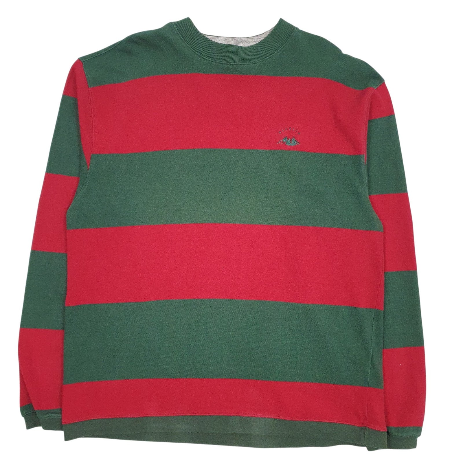 Mens Green Nautica Vintage 90s Crewneck Jumper