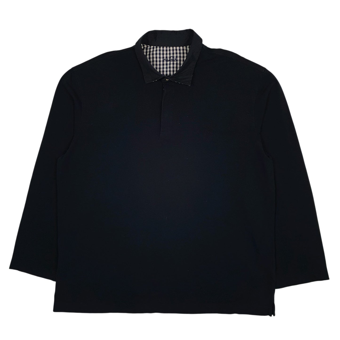 Mens Navy Van Laack Rugby Long Sleeve Polo Shirt